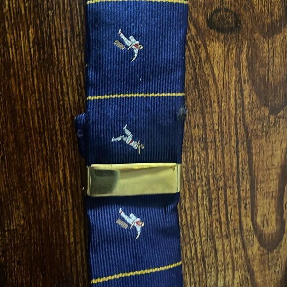 POLO Ralph Lauren Blue Gold Baseball Design Adjustable Leather Button Suspenders - Picture 5 of 10